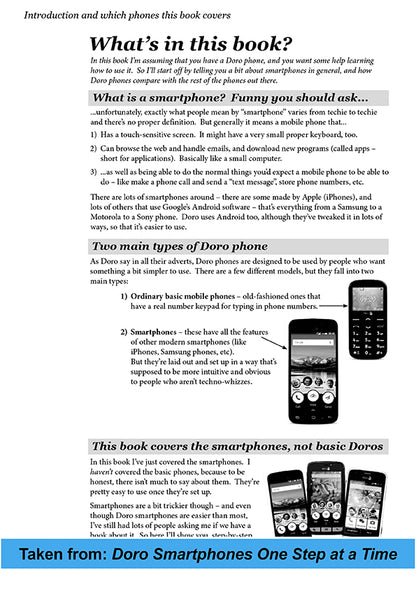 Sample pages from Doro Smartphones One step at a Time