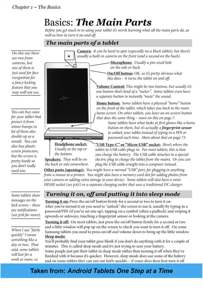 Android Tablets One Step at a Time sample page
