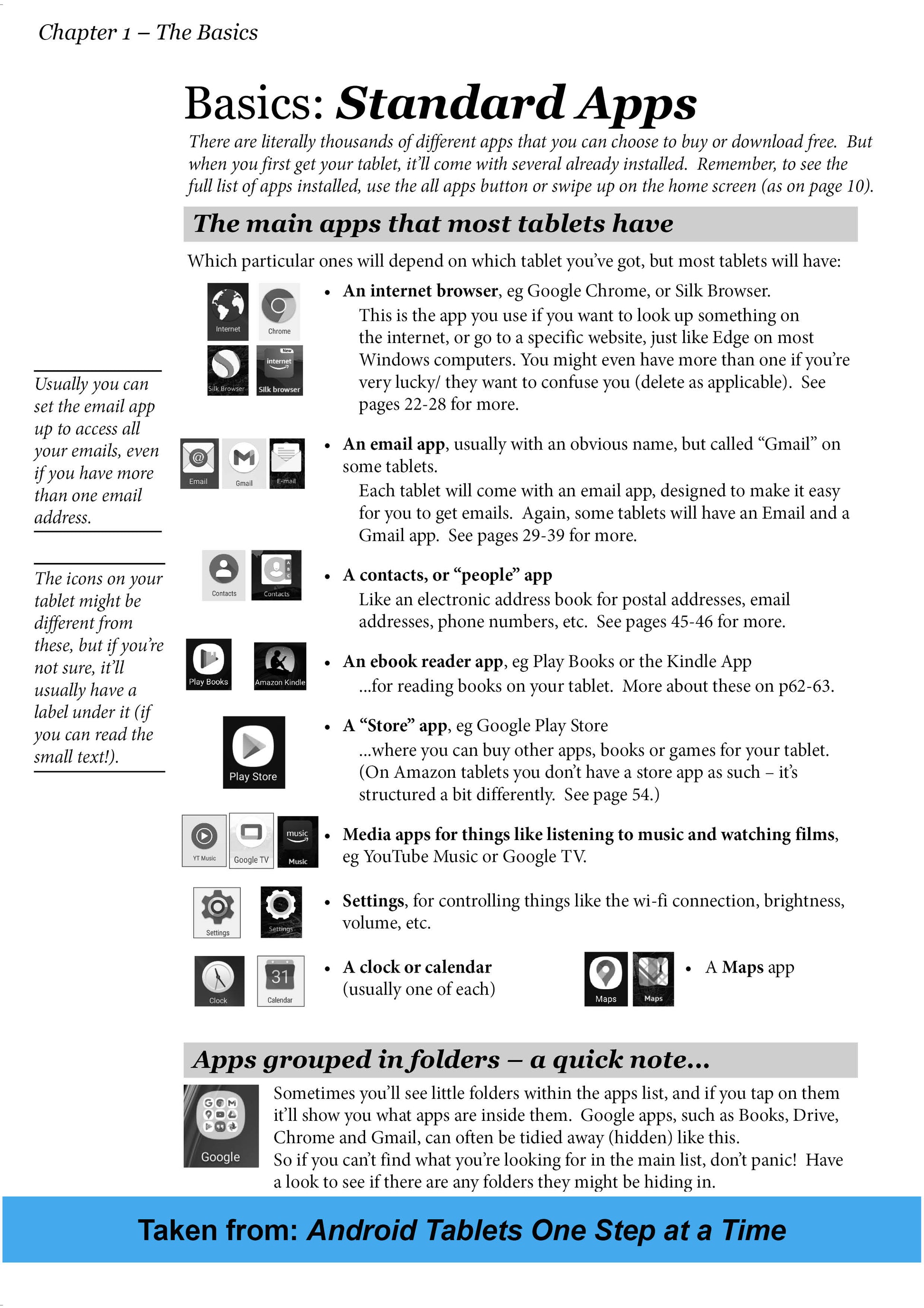 Android Tablets One Step at a Time sample page