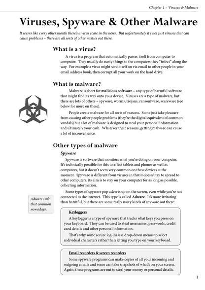 How to Stay Safe Online book sample page