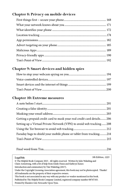 Privacy-Truth and Lies contents page
