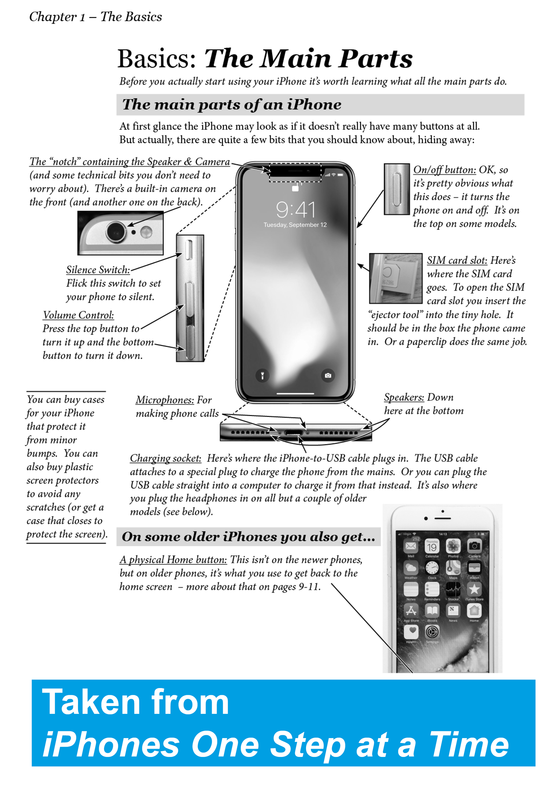 Sample pages for iPhones One Step at a Time
